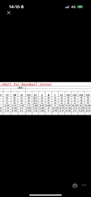 MLB Emerai tops , size chart in media